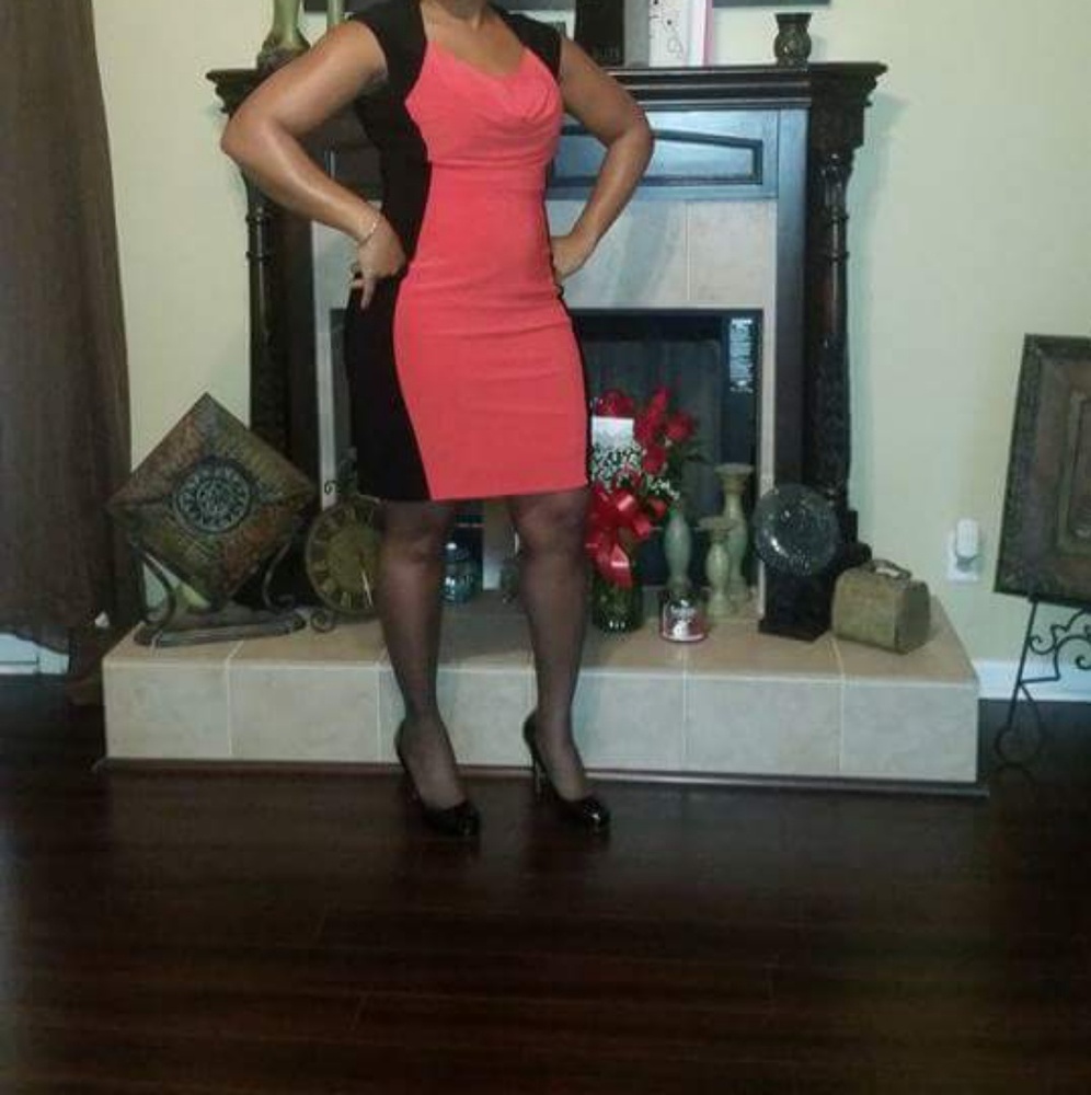 Midi black and red dress